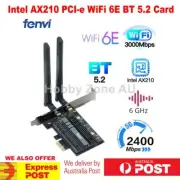 3000Mbps Intel AX210 Tri Band Wifi 6E PCI-E Card Wireless Adapter Bluetooth 5.2
