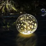 SATXTREM 14 Inch Solar Floating Pool Lights,Glow in The Dark 3000K Warm White Solar Powered Pool Lights That Float,Waterproof LED,Floating Ball Lights for Pool