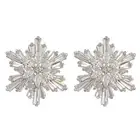 WHITE CRYSTAL CHRISTMAS SNOWFLAKE FLOWER EARRINGS MADE WITH SWAROVSKI ELEMENTS