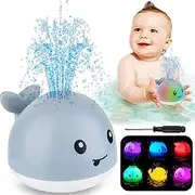 Baby Bath Toys, Light Up Bath Toys Spray Water Bath Toy, Sprinkler Bathtub Toys for Toddlers Kids Boys Girls, Pool Bathroom Toy for Baby,Christmas Baby Toys