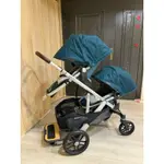 UPPABABY VISTA V2雙人推車 全配 附旅行袋 座椅收納袋 輪胎袋 推車輔助踏板 吊掛式置物架 嬰兒坐墊等等