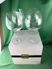 R. Croft Collection by Ravenscroft 4 Burgundy Wine Glasses Hand Blown Signed