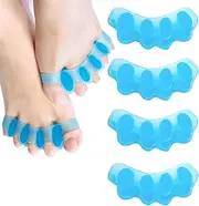 Toe Separators, Pack of 4 Toe Spacers, Toe Separators, Small Toe, Silicone Toe Separator, Hallux Valgus, Hallux Toe Separator, Relief from Pain and Pressure, Women and Men (Blue)
