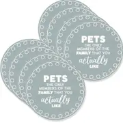 8x Splosh Pet Lovers 10.5cm Family Round Ceramic Coaster Table Protector Pad