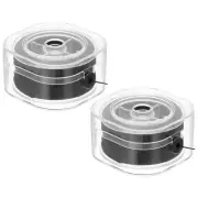 2 Pcs Flat Stretchy Bracelet String, 0.8mm 109 Yards Crystal Elastic, Black