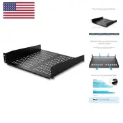 2U Server Rack Shelf - Universal Vented Rack Mount Cantilever Tray for 19" Ne...
