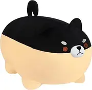 Cute Corgi Doll Shiba Inu Pillow Puppy Dog Plush Toy Dog Doll Sleeping Pillow Girl's Day Gift(15.7/19.6 Inches) (Black,50cm=19.6 inch)