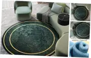 Emerald Green Round Rug Modern Circle Area Rug Washable Non-Slip 3ft Rug 06#