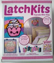 NIB Latch Hook Cupcake Mini (12x11) LatchKit: Color-Coded DIY Wall Hanging/Rug