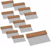 Stainless Steel Bench Scraper, Chopper Dough, Wooden Handle for Bakeware (12 PC)
