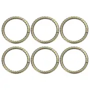 6Pcs Spring O Rings 1 1/2" Round Trigger Snap Hook Circle Brass Key Ring Clip