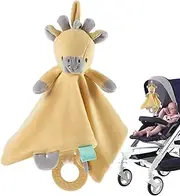 Huayeex Baby Blanket with Stuffed Animal,Plush Giraffe Cartoon Security Blanket - Soft Washable Baby Snuggle Toy Cute Animal Hand Puppet Towels for Kids