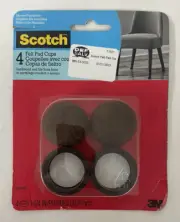 1-1/4" Round Brown Felt Pad Cups 4Pk Chair Leg Floor Protectors 3M NEW