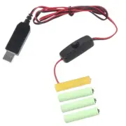 1 Set USB to 6V Power Supply Cord AAA Dummy Battery Eliminator Line with Switch