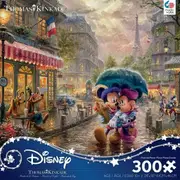 Thomas Kinkade Disney 300pc Oversized Puzzle - Mickey and Minnie in Paris