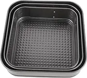 DINHEAROM 3pc Square Live Buckle Non-Stick Cake Molds Carbon Steel Honeycomb Baking Tray for Easy Cleanup for Weddings Birthdays and Parties Black