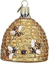 Old World Christmas Ornaments: Bee Skep Glass Blown Ornaments for Christmas Tree (12391)