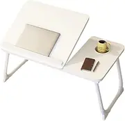 Bed Desk, Foldable Laptop Desk with Cup Holder, Portable Laptop Bed Tray Table Adjustable Height Tilt Lap Desk Stand, Folding for Table Laptop Work Reading Study Eating Computer