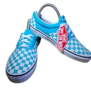 Brand New Vintage Vans Blue Checkerboard with Box Youth/Mens 6.5, Womens Size 8