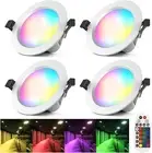 4Pack 9W LED RGBWC Dimmable Bluetooth Control Ceiling Spotlight Downlight+Remote