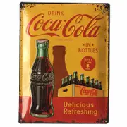 Coke 1960 Embossed Tin Sign 30 x 40cm