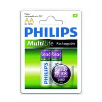 在飛比找蝦皮商城優惠-Philips 3號 低自放 2000mAh 充電電池 環保