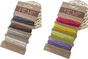 LORJE 8 Colors Thread Cord for Jewelry Making, Flax String Cord, Natural Twine Cord Rope hemp cord String for Handmade Bracelets Keychains Craft Making Accessories, 1 mm, 40 Yards in Total (Yellow brown)