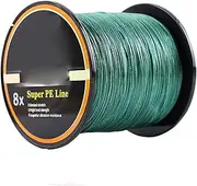 8 Strands Braided Fishing Line, Abrasion Resistant, Highly Sensitivity, Zero Stretch and High Performance, for Carp Bass Trout, 500M, Line No.3.0, 40lb, Dark Green
