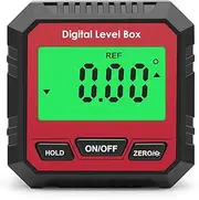 Digital Inclinometer Protractor/Inclinometer/Level 3 in 1 Angle Finder Angle Meter/Bevel Gauge 90° Gauge Digital Level Box for 4 x 90 Degree Measuring Red Without Bubbles