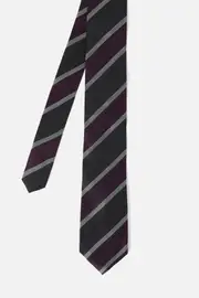Silver Stripe Silk Tie