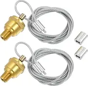 uxcell 2 Pair Air Tank Drain Valve Plug Fitting 1/4" NPT with 60" Cable Valve for Semi Trucks for Haldex Manual Brake Reservoir Drain Valve 12105 N3613AD, VMRS 013010192