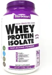 Bluebonnet Nutrition Whey Protein Isolate Powder, Whey from Grass Fed Cows, 26 G
