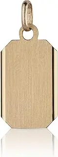 [NKlaus] Medallion Rectangle Simple Blank DIY Pendant Medal 333 Yellow Gold 8 Carat Personalised
