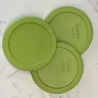 Set of 3 Pyrex 7200-PC Round 2-Cup Lids for Glass Storage Bowls GREEN