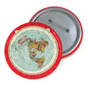 Gleason's 1892 New Standard Map of the World Flat Earth Custom Pin Buttons