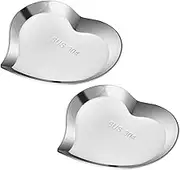 LABRIMP Decorative Heart Condiment Bowl 2pcs Stainless Steel Plate Set Healthy and Safe for Everyday Dining