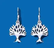 Tree Of Life Drop Earrings Sterling Silver