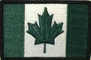CANADA Flag Patch With Hook & Loop Fastener Evergreen & White Black Border #17