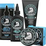 Bossman Essentials Beard Kit for Men - Beard Oil Jelly, Fortifying Conditioner Cream, Beard Balm - Grooming Growth Care Accessories (Magic)