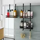 Shower Caddy Hanging Shelf with Hooks Suction Cups Stainless Steel Hanging RomfF
