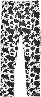 [Joisal] Classic Cow Black Leggings for Girls, Ideal for Leggings for Teens, Leggings Kids, 4-10T