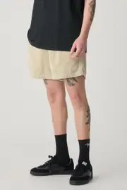 [S-Double] S-Double Men's Cord Coast Shorts in Washed Sand Natural Size Small S Washed Sand Natural