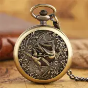 Antique Bronze Bird Self Winding Mechanical Pocket Watch Steampunk Fob Watches