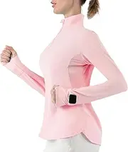 [Hiverlay] Women's Quick Dry Shirts Long Sleeve for Running Hiking Workout UPF50+ Lightweight Pullover Top with Pocket