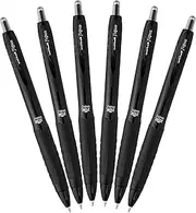 Uni-Ball Signo 307 - Fine Retractable Rollerball Pen - 6 Pack - Black - UMN-307