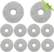 【10 Pack】 Washable Vacuum Cleaner Mopping Pads Compatible with Dreame L10s L10 L20 L30 X30/ ECOVACS DEEBOT X2 Omni/ T20 Omni/ T10 Omni/ X1 Omni/Roborock Q Revo Robot Vacuum Cleaner Replacement Parts
