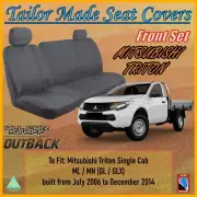 Canvas Seat Covers for Mitsubishi Triton ML/MN Single Cab: 07/2006 to 12/2014