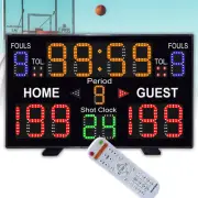 LUCKY TIME Basketball Scoreboard with Shot Clock, 12/14/24/30/25/60 Seconds, ...