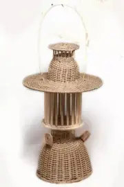 Wicker Lamp - Sri Lankan Handwoven Unique Home Decor - Traditional Craftsmanship