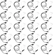 Pdflie Radio Headset with PTT Mic Security Acoustic Tube Earpiece for Baofeng UV 5R UV-82 BF-888S BF-F8HP Retevis RT21 RT22 RT68 H777 Kenwood Arcshell AR-5, Walkie Talkie Ear Piece (20pack)